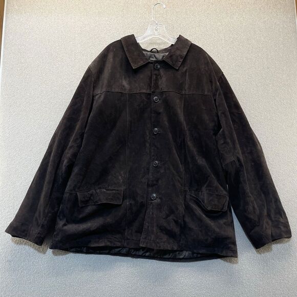 Knightsbridge Genuine Leather Button Front Jacket Coat Men's XL Quilted